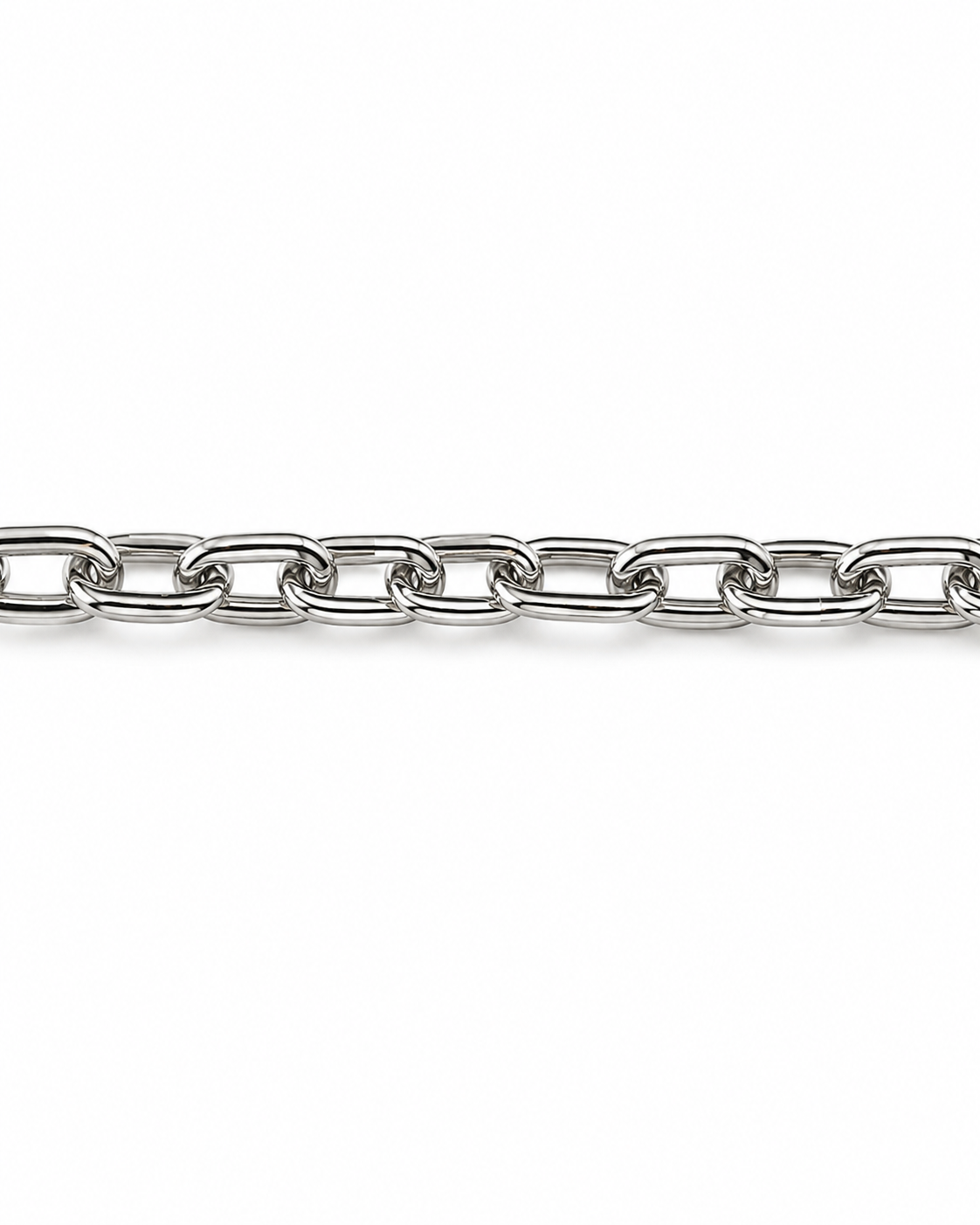 Oval Baklalı Parlak Metal Zincir